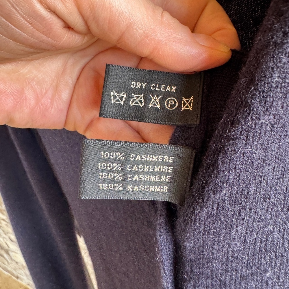 Ralph Lauren Womens 100% Cashmere Black Label Button Navy Cardigan Size Medium - Picture 7 of 13